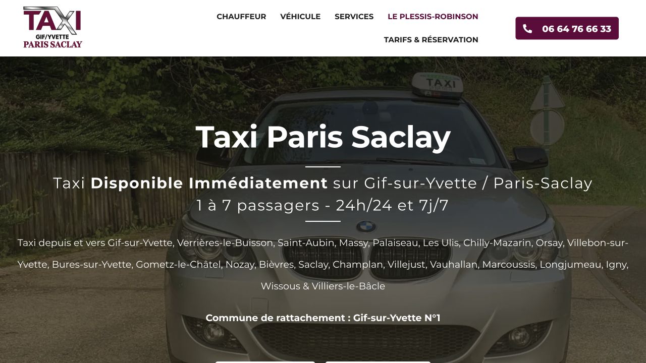 Capture du site de Allo Taxi Gif-sur-Yvette Paris Saclay