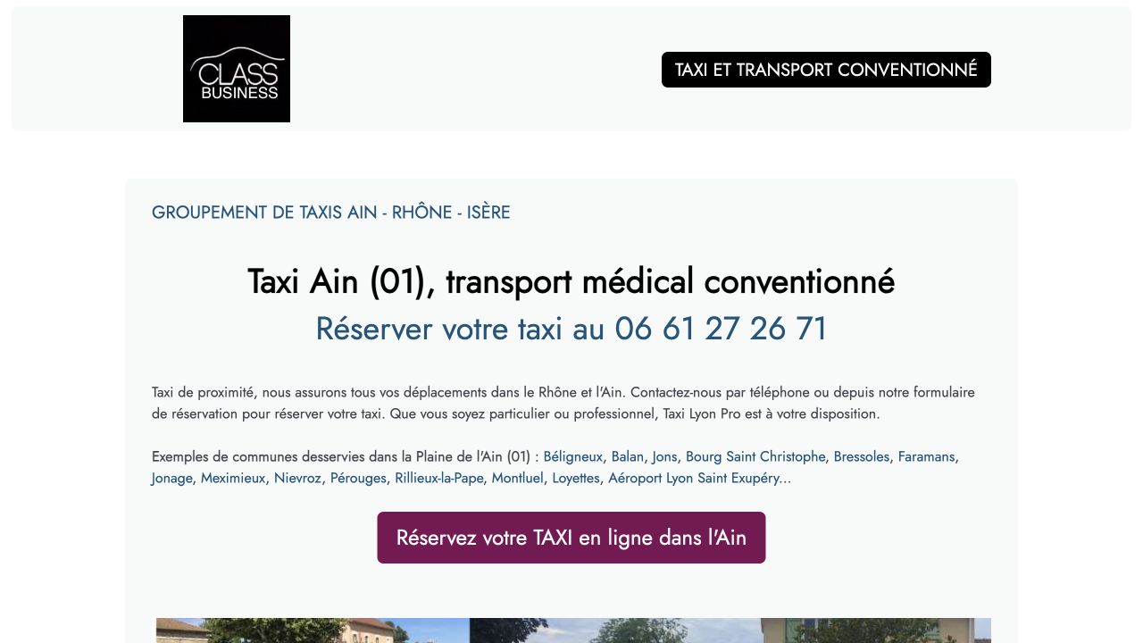 Capture du site de Taxi Class Business