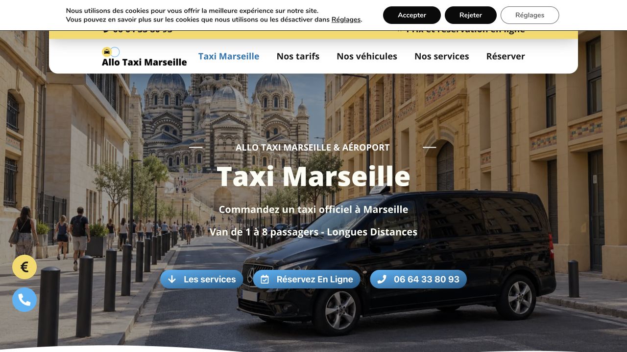 Capture du site de Allo Taxi Marseille & Aéroport — Mohamed Meddour