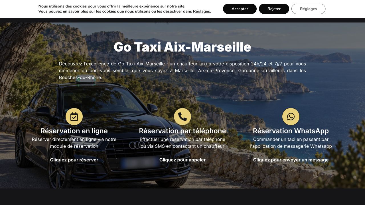 Capture du site de Go Taxi Aix-Marseille — Hedi Di Majo