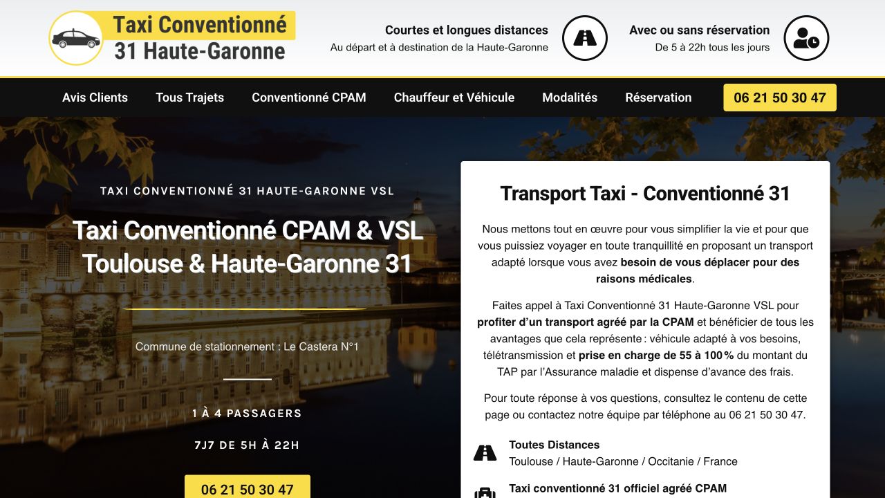 Capture du site de Taxi de la Daurade