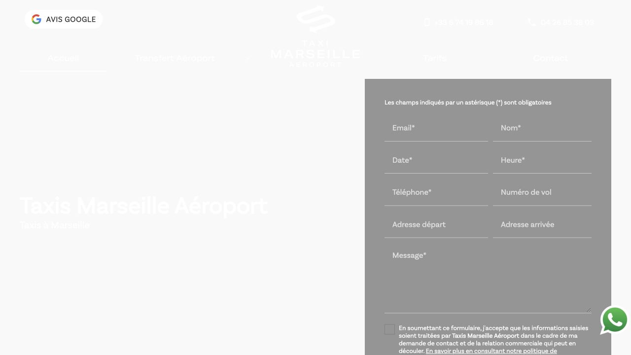 Capture du site de Taxis Marseille Aéroport — IP Taxi 13